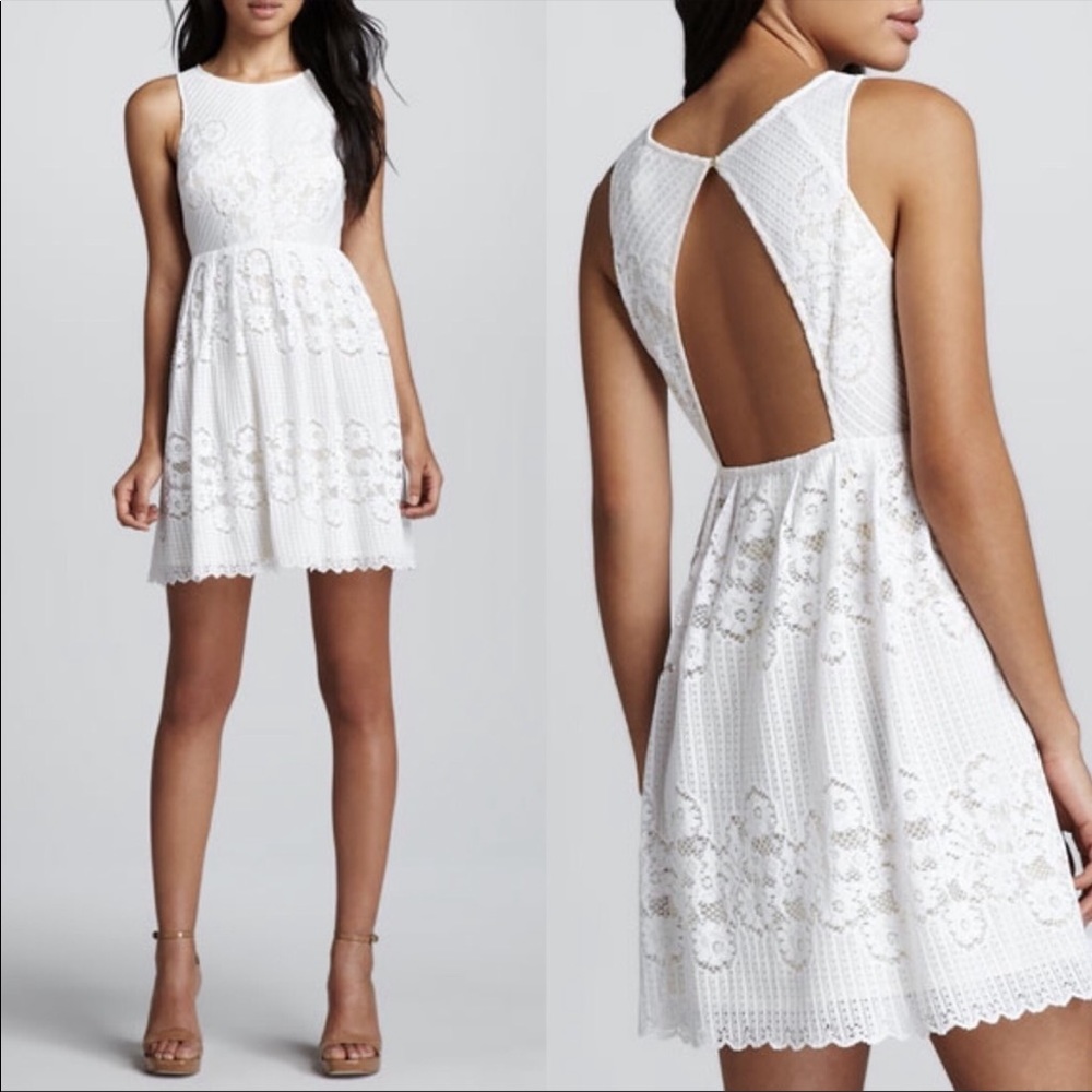 Free People White Lace Fit-and-Flare Mini Dress - Picture 10 of 10
